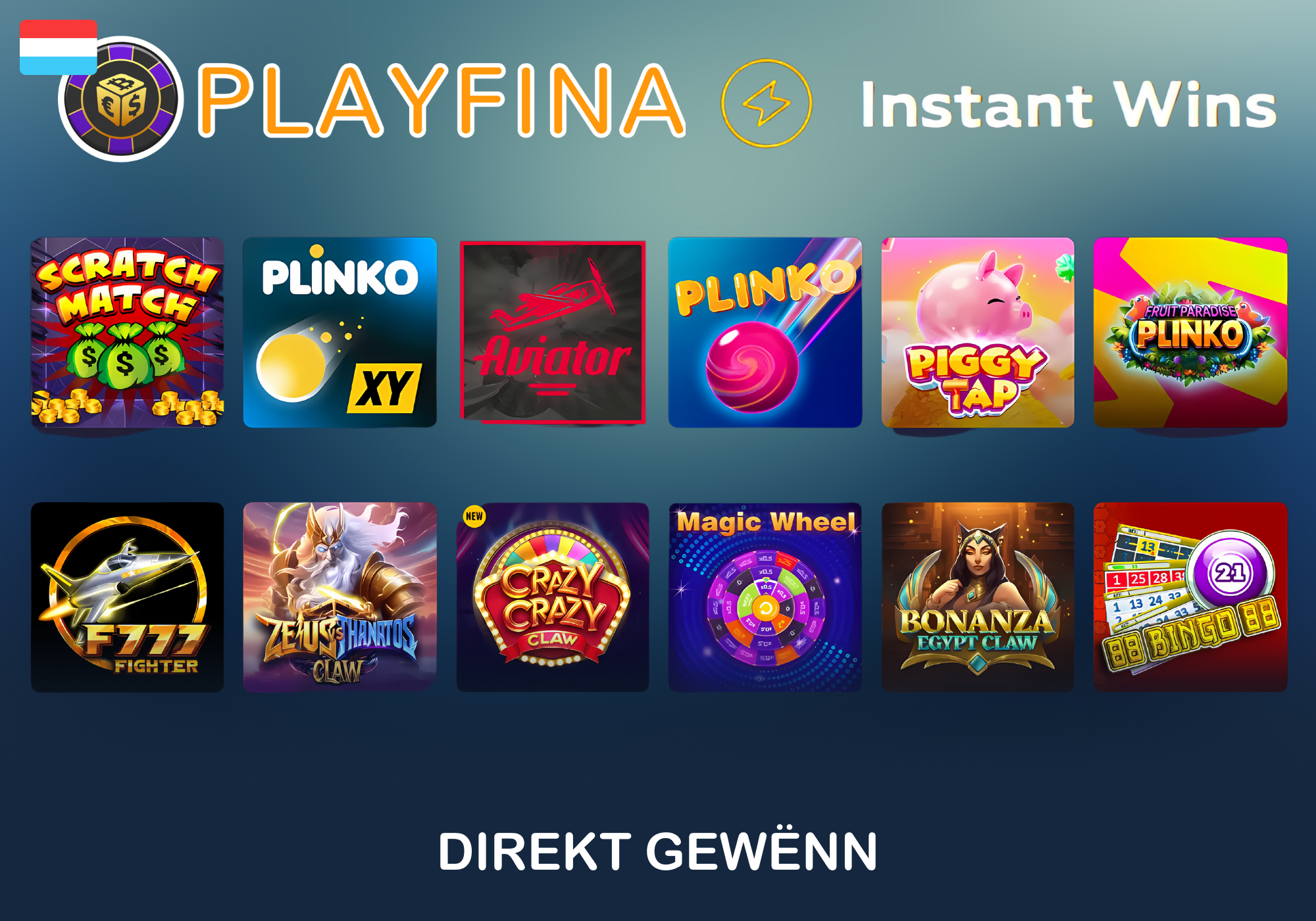 Eng grouss Auswiel u Direktnoriichten an Crash Spiller op Playfina