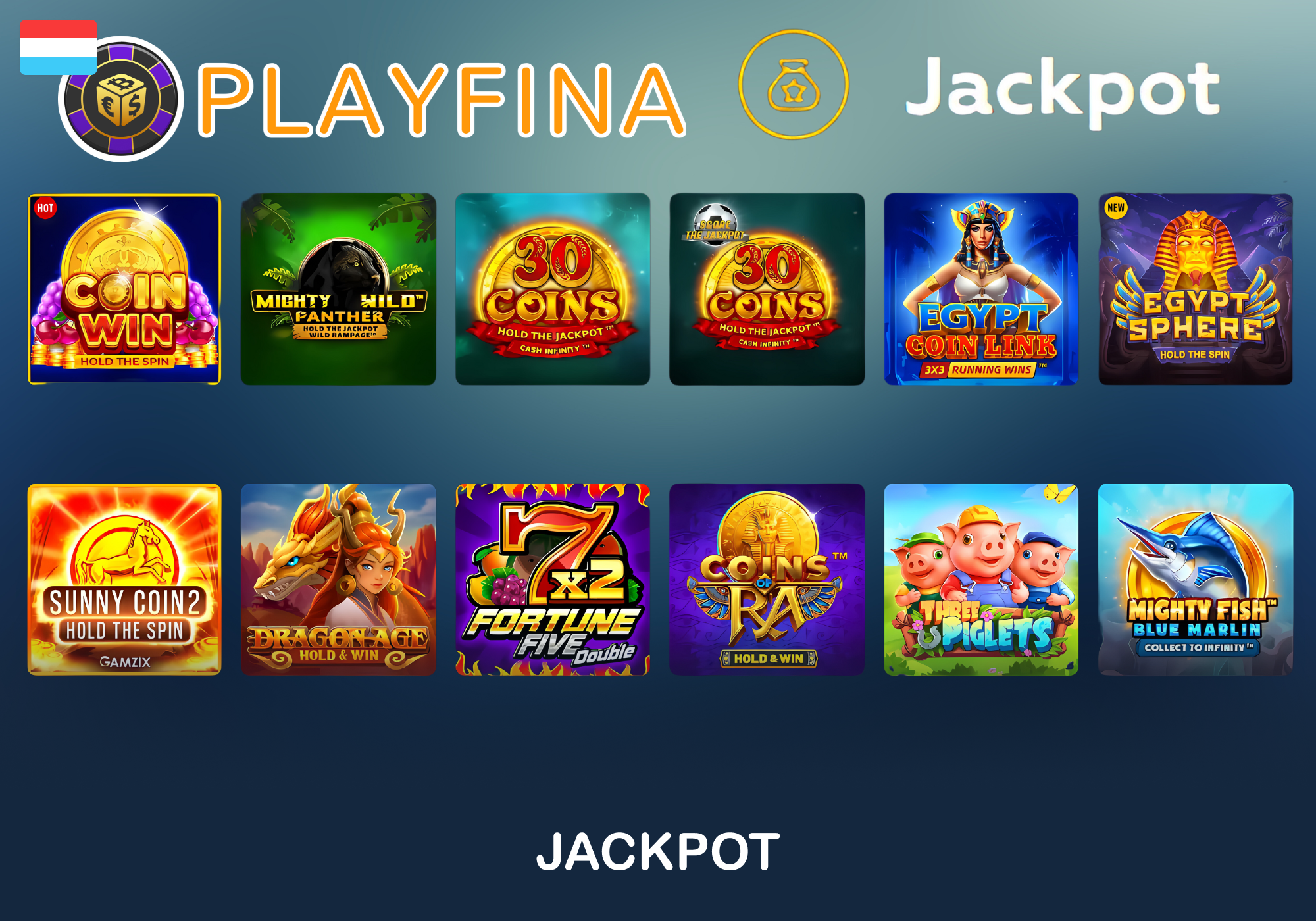 Jackpot-Spiller mat variéierte Präisser op Playfina zu Lëtzebuerg